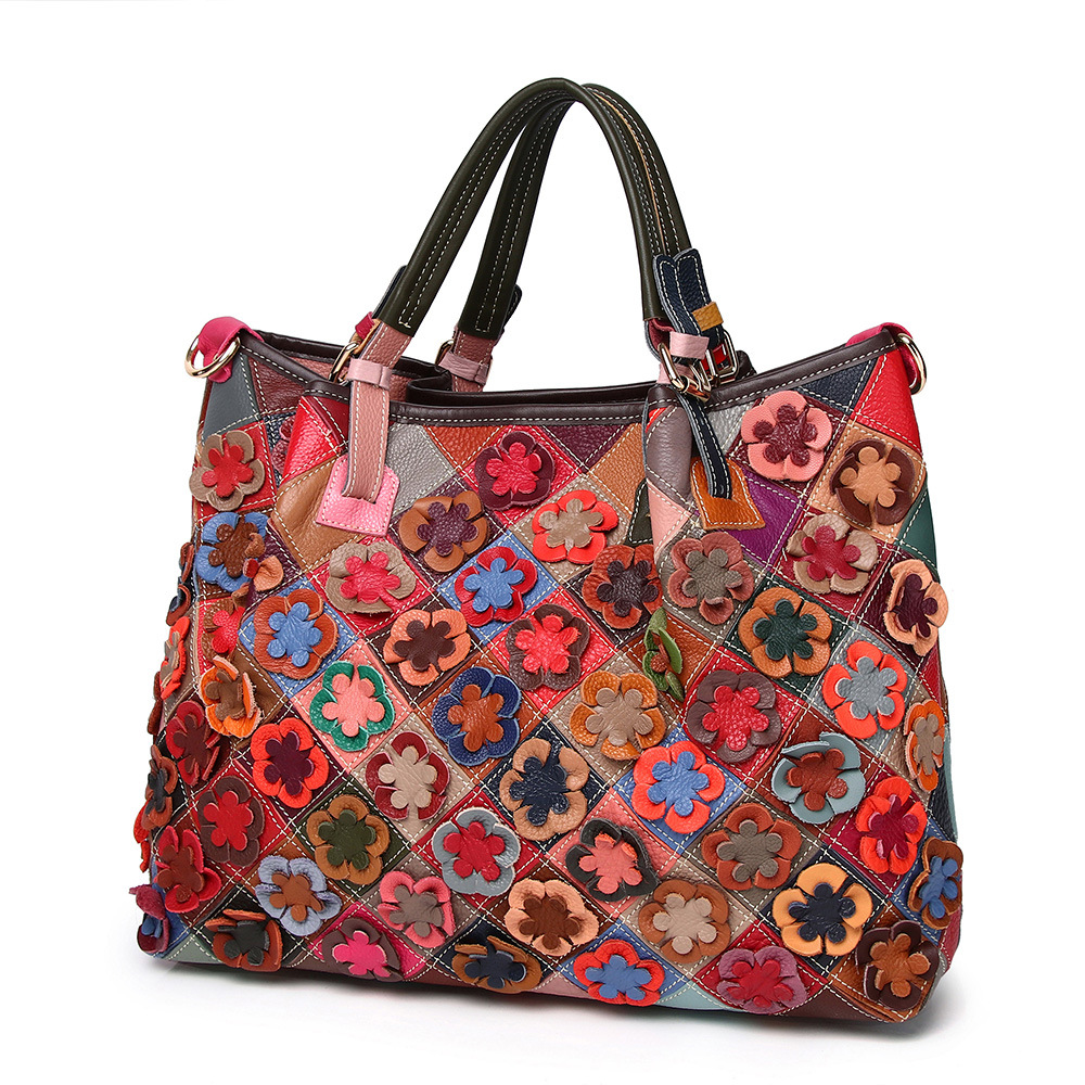 Genuine Leather Tote Bag,Women Purse Handbag, Cowhide Material Shoulder Bags,37cm Travel Purses