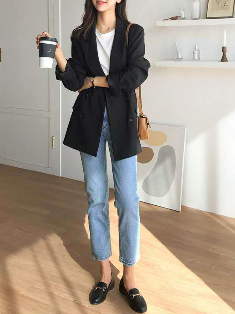 Women's Jeans Straight jean spring Korean fashion high waist retro slim streetwear boyfriend cigarette washed denim pants for girl 230330