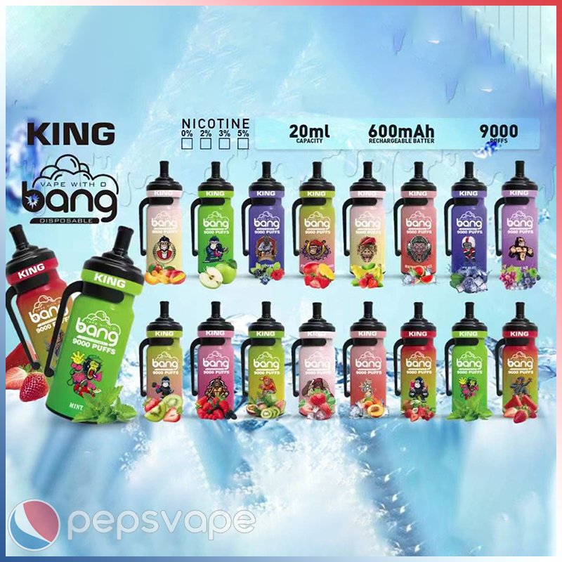 Original Bang King 9000 Puffs Disposable E cigarettes Big Vapor 600mah Rechargeable Battery 9000 Puff 9000 No leaking 20ml Pod No Extra Tax 0%2%3%5% max
Original Bang King 9000 Puffs Disposable E cigarettes Big Vapor 600mah Rechargeable Battery 9000 Puff 9000 No leaking 20ml Pod No Extra Tax 0%2%3%5% max
