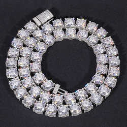 Designer-style high-end necklace2025 Design Iced Out Bracket 10mm Sterling Sier Vvs Moissanite Dia Baguette Buckle Tennis Chain Necklace