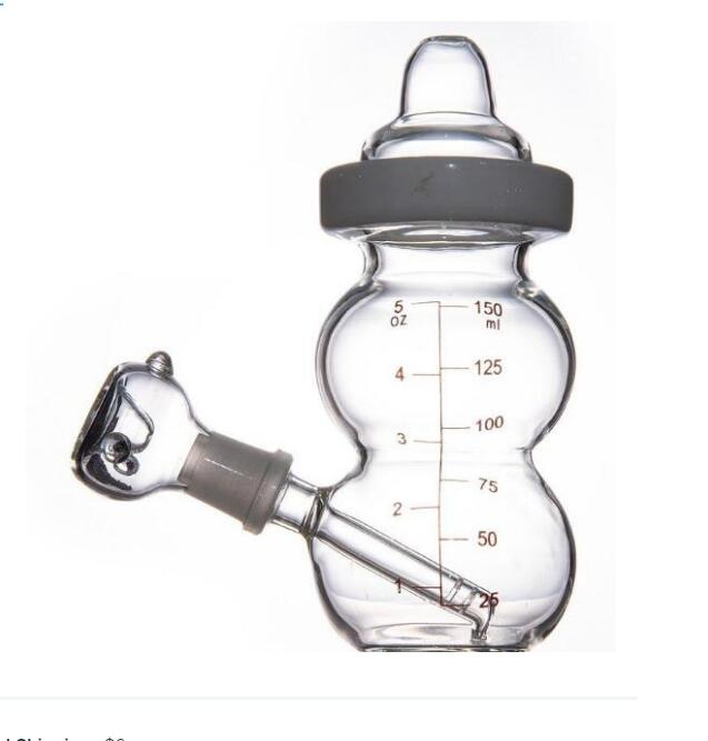 16cm Baby Bottle Small Bong Hookahs Beaker Water Bongs Smoke Pipe 14mm Bowl Piece Dab Rigs Smoking Accessories