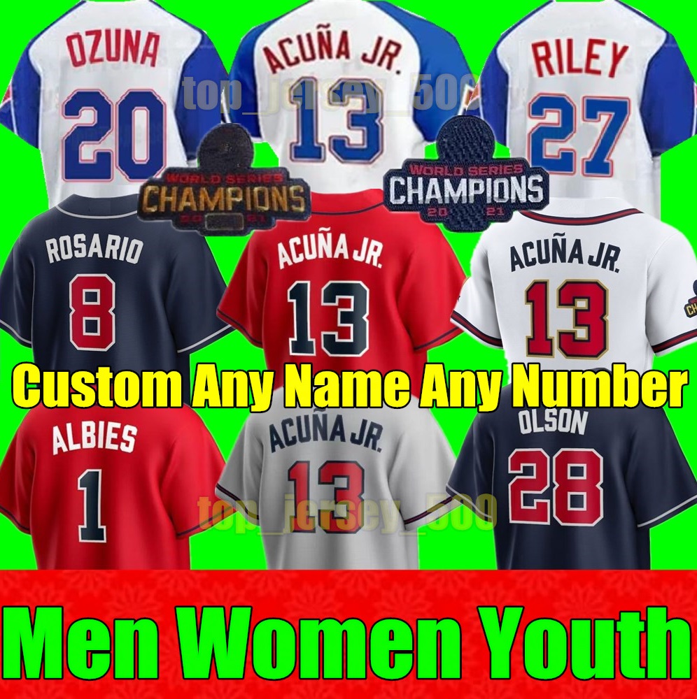 S-4XL 2023 City Connect Jersey Ronald Acuna Jr. MATT OlSON JORGE SOlER DEiON SANDERS AUSTIN RIlEY BRAVES OZZIE ALBIES JONES Men Women Youth Baseball Jerseys, As shown in illustration
S-4XL 2023 City Connect Jersey Ronald Acuna Jr. MATT OlSON JORGE SOlER DEiON SANDERS AUSTIN RIlEY BRAVES OZZIE ALBIES JONES Men Women Youth Baseball Jerseys, As shown in illustration