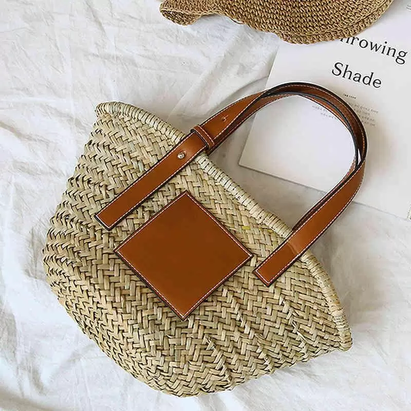 Designers Beach Bags Classic Straw Style Handbags Women's tote Bag Large Capacity Pure Hand Woven bagss Straws Shopping Vacation summer woven purses, Brown
Designers Beach Bags Classic Straw Style Handbags Women's tote Bag Large Capacity Pure Hand Woven bagss Straws Shopping Vacation summer woven purses, Brown