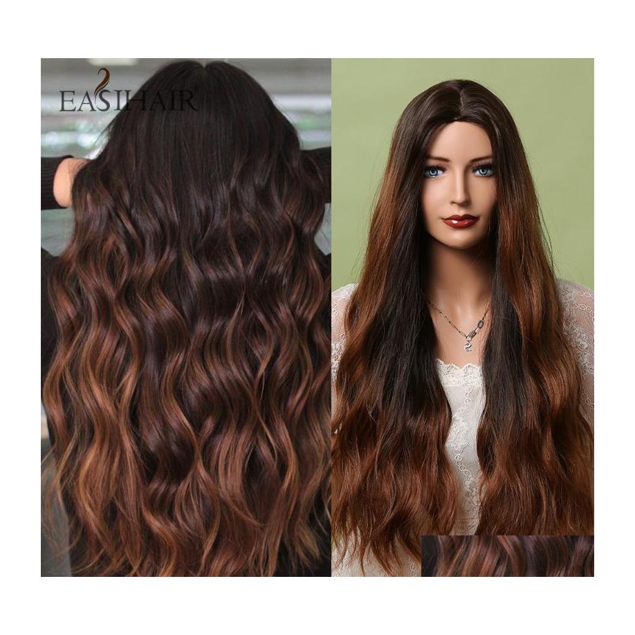 Synthetic Wigs Easihair Long Chocolate Brown Hair Wig Dark Caramel Highlights Wavy Natural Heat Resistant Cosplay Drop Delivery Produ Dhpqi, Lc5307-1
Synthetic Wigs Easihair Long Chocolate Brown Hair Wig Dark Caramel Highlights Wavy Natural Heat Resistant Cosplay Drop Delivery Produ Dhpqi, Lc5307-1
