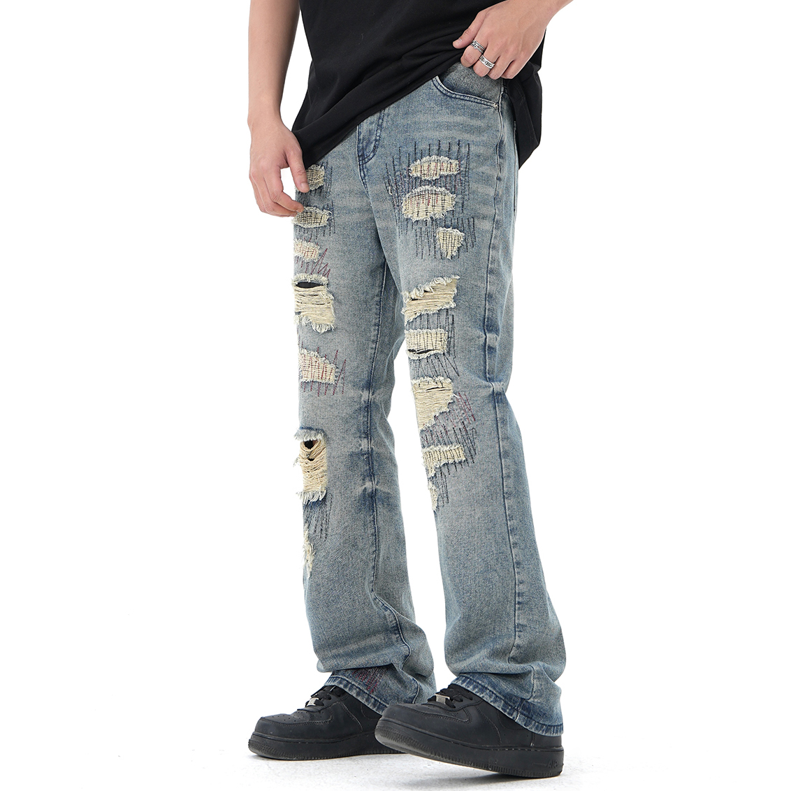 Casual Hole Distressed Straight Men's Jeans Pants Hip Hop Baggy Oversized Unisex Denim Trousers
Casual Hole Distressed Straight Men's Jeans Pants Hip Hop Baggy Oversized Unisex Denim Trousers