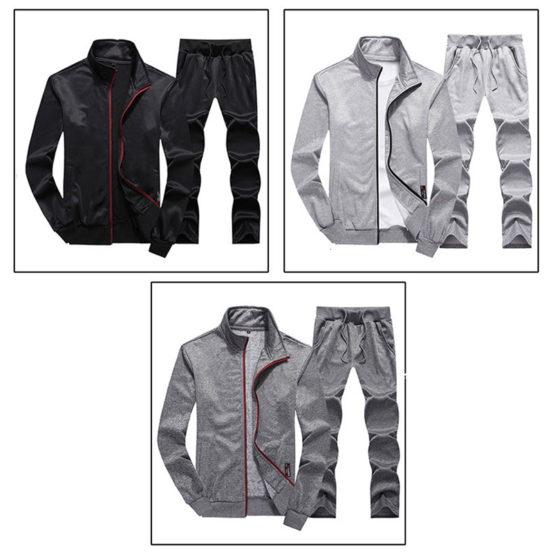 Men's Tracksuits DIMUSI Men's Leisure Sportswear Athletic JacketPants 2-Piece Men's Fashion Sports Jogging Set Men's Fitness Wear 