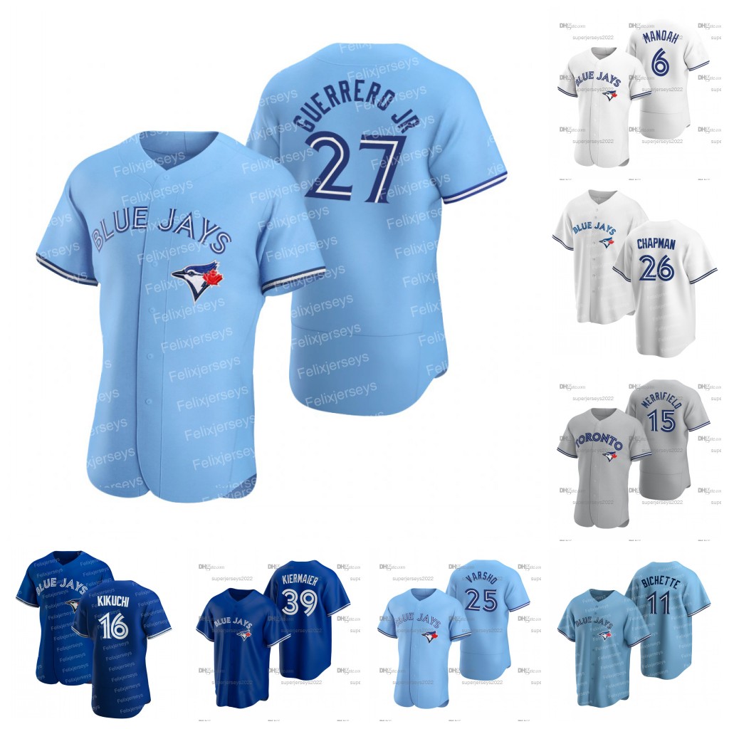 27 Vladimir Guerrero Jr. Blue Jays Jersey Bo Bichette Alejandro Kirk Whit Merrifield Matt Chapman Kevin Kiermaier Alek Manoah Brandon Belt Yusei Kikuchi Jose Berrios, Blue flex base
27 Vladimir Guerrero Jr. Blue Jays Jersey Bo Bichette Alejandro Kirk Whit Merrifield Matt Chapman Kevin Kiermaier Alek Manoah Brandon Belt Yusei Kikuchi Jose Berrios, Blue flex base