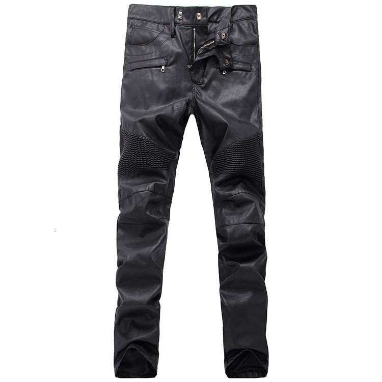 Men's Jeans Leather Trousers Men Motorcycle Black Mens Pants Fashion PU Riding Waterproof Motor Biker Male Street Plus Size 230330