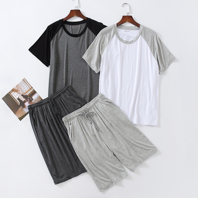 Men's Sleepwear Men's Thin Loose Short Sleeve Summer Wear Outdoor Sportswear Pajamas Herren Women's Pajamas Ete 230330