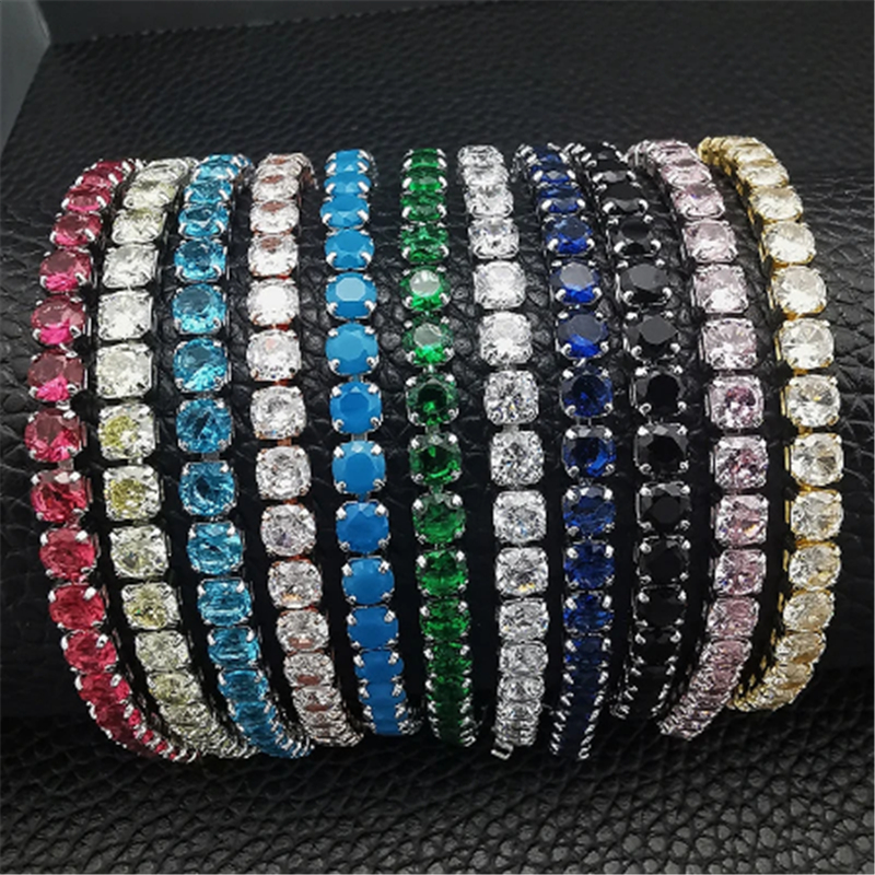 Trendy Lab Diamond Bangle Bracelet Engagement Wedding Bracelets For Women Men Tennis Birthstone Party Jewelry Gift