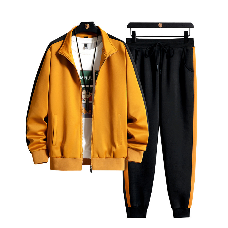 Men's Tracksuits Men's suit jogging sportswear Harajuku tracksuit autumn men's sportswear solid casual jacketpants two-piece suit 23033