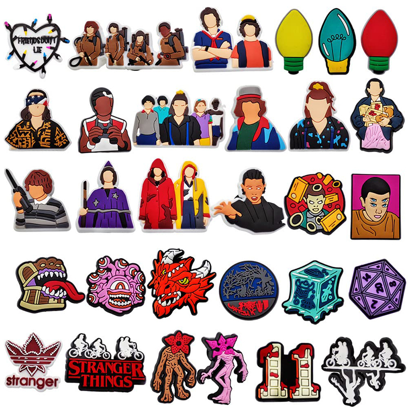 Bag Parts Accessories Pins Croc Charms 30-pack Stranger Things Shoe Decoration Sandals Horror Movie Teen Party Gifts 230330
Bag Parts Accessories Pins Croc Charms 30-pack Stranger Things Shoe Decoration Sandals Horror Movie Teen Party Gifts 230330