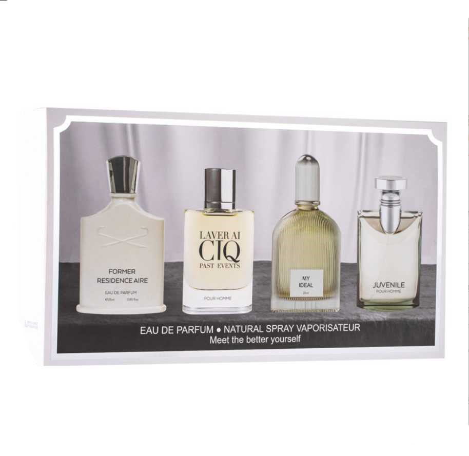 Perfume 4pcs set Incense Scent Fragrant Cologne Men Silver Mountain Water/aventus/Green Irish Tweed/Millesime Imperial 25ml
Perfume 4pcs set Incense Scent Fragrant Cologne Men Silver Mountain Water/aventus/Green Irish Tweed/Millesime Imperial 25ml