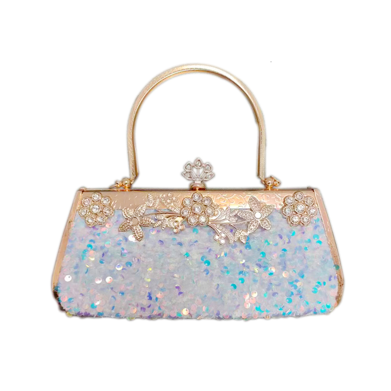 Evening Bags Women Fashion Clutch Purse Sequin Elegant Black Evening Bags Ladies Wedding Party Clutch Handbag Chain Shoulder Bags 230329