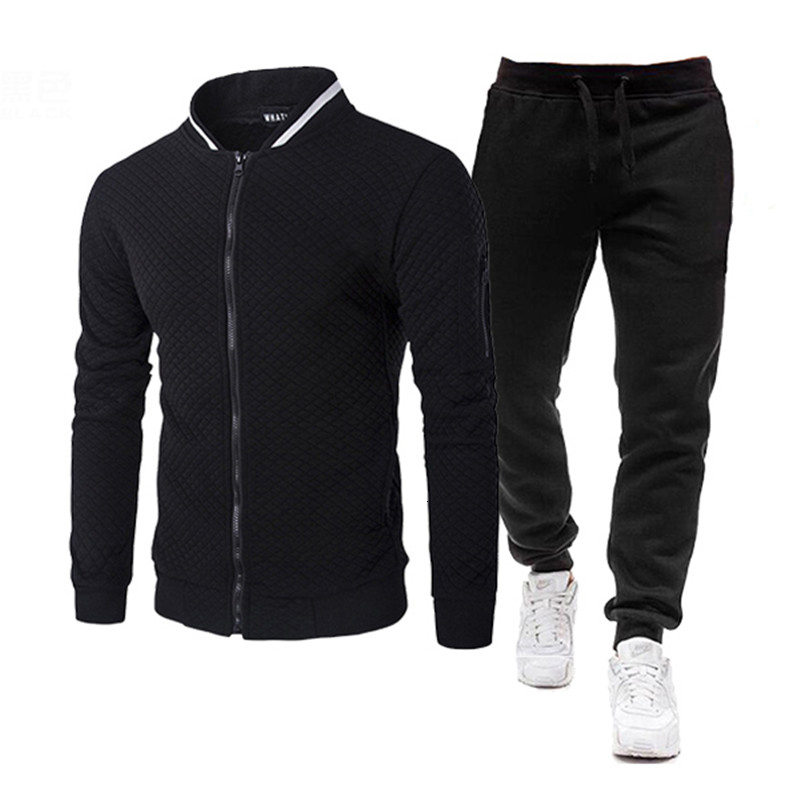Men's Tracksuits Men's Track and Field Wear 2PC Men's Spring and Autumn Sports Wear Casual Zipper Jacket Pants Set Sweatshirt Set Men&#