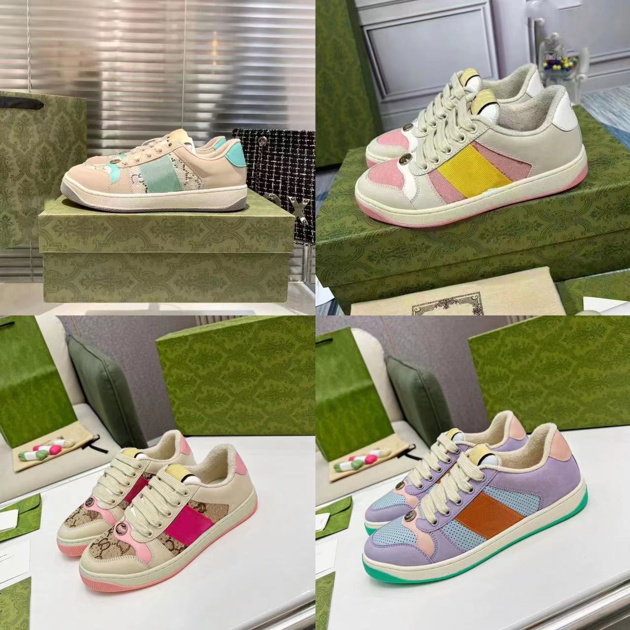 2023 High-Quality A small dirty shoes Designer Casual shoe Screener Sneakers board Men Women Sneaker Classic Blue Pink Crystal Stripe Low Top Real Leather Shoes
2023 High-Quality A small dirty shoes Designer Casual shoe Screener Sneakers board Men Women Sneaker Classic Blue Pink Crystal Stripe Low Top Real Leather Shoes