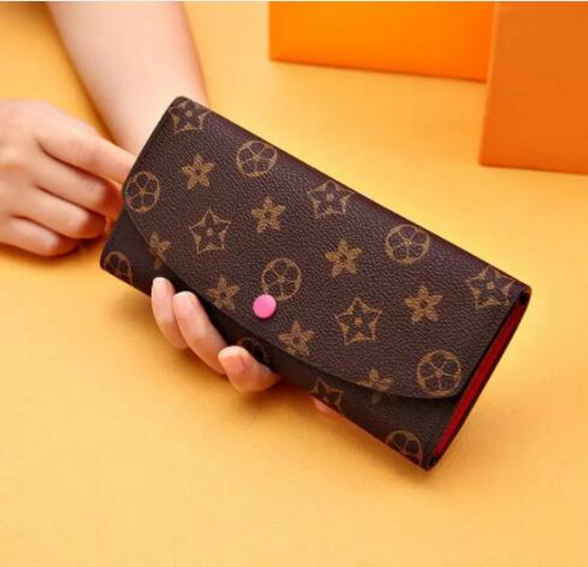 PORTEFEUILLE SARAH WALLET Hig Quality Womens Fashion Envelope-style Long Wallet Card Holder Case Iconic Brown Waterproof Canvas white grid Wallets