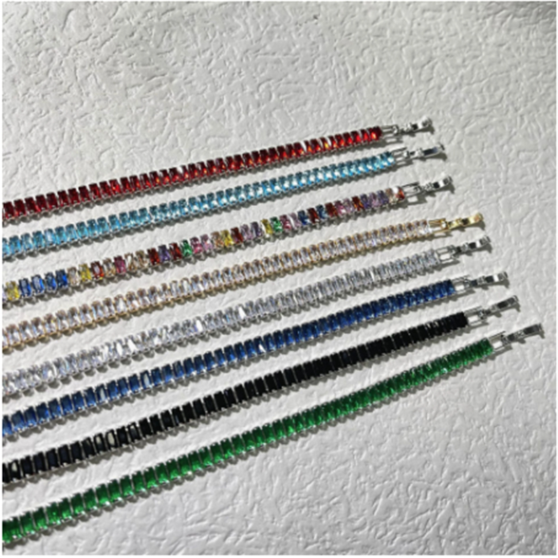 Trendy Lab Diamond Bangle Bracelet Engagement Wedding Bracelets For Women Men Tennis Birthstone Party Jewelry Gift