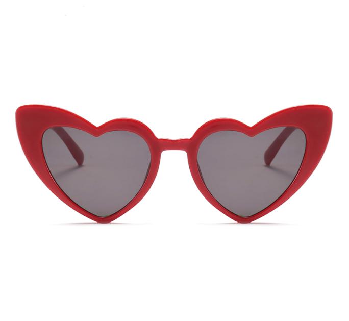 Love Heart Sunglasses for Women Fashionable Cat Eye Sunglasses Black Pink Red Heart Shape Sun Glasses for Men Uv400
