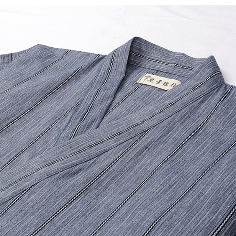 Men's Sleepwear Men's Japanese kimono cardigan short sleeve pajamas Yukata cotton stripe large size casual home clothing spring sauna 230330