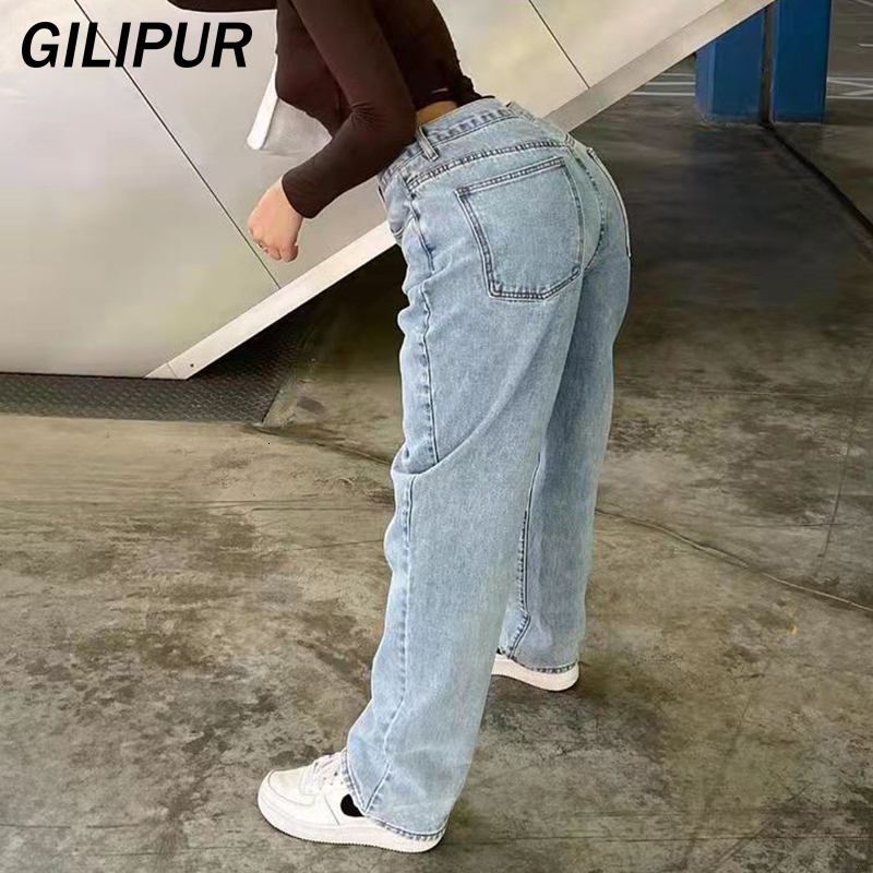Women's Jeans Low Rise Jean Baggy Fashion Straight Leg Pants Y2k Denim Trousers Blue Vintage Mom Loose Waist 230330