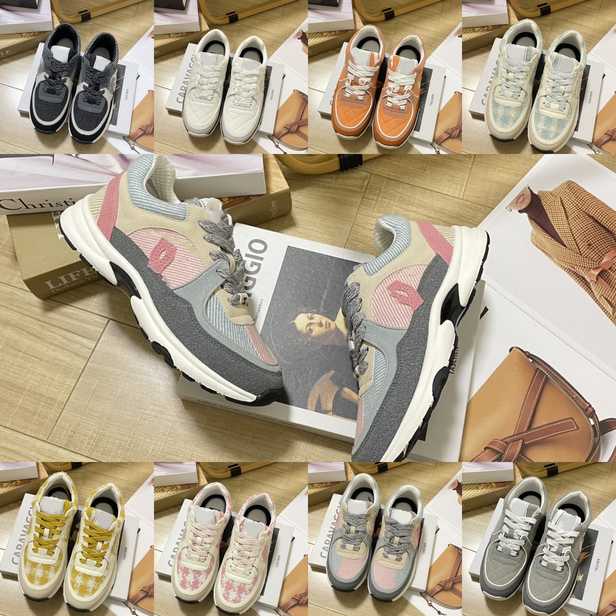 Designer Calfskin Suede Shoes Reflective Low Sneakers Women Tweed Interlocking C Vintage Runner Leather Trainer 2023 Lastest Casual Sports Running Jogging Shoe, Cnl3286
Designer Calfskin Suede Shoes Reflective Low Sneakers Women Tweed Interlocking C Vintage Runner Leather Trainer 2023 Lastest Casual Sports Running Jogging Shoe, Cnl3286