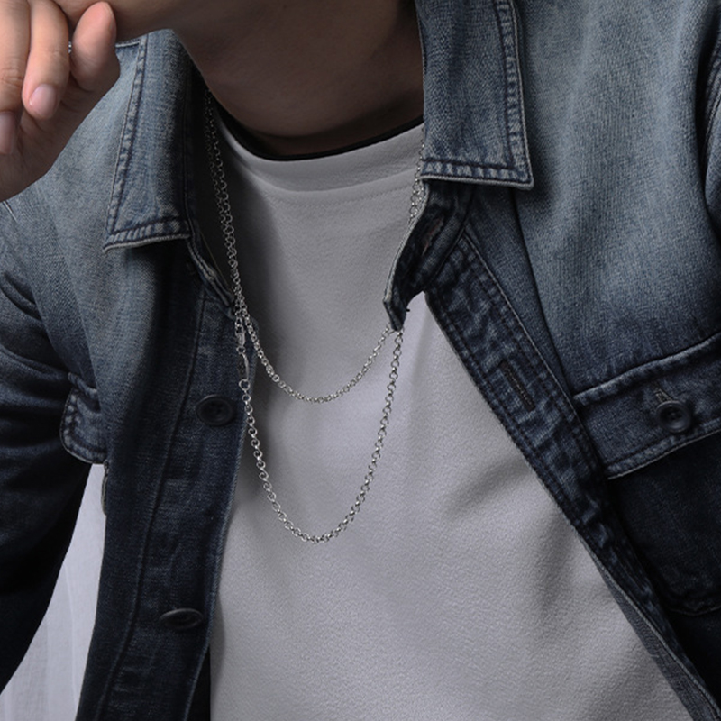 C02 S925 Sterling Silver Ring Personalized Fashion Punk Hip Hop Style Ball Chain Cross Flower Letter Shape Gift for Lover