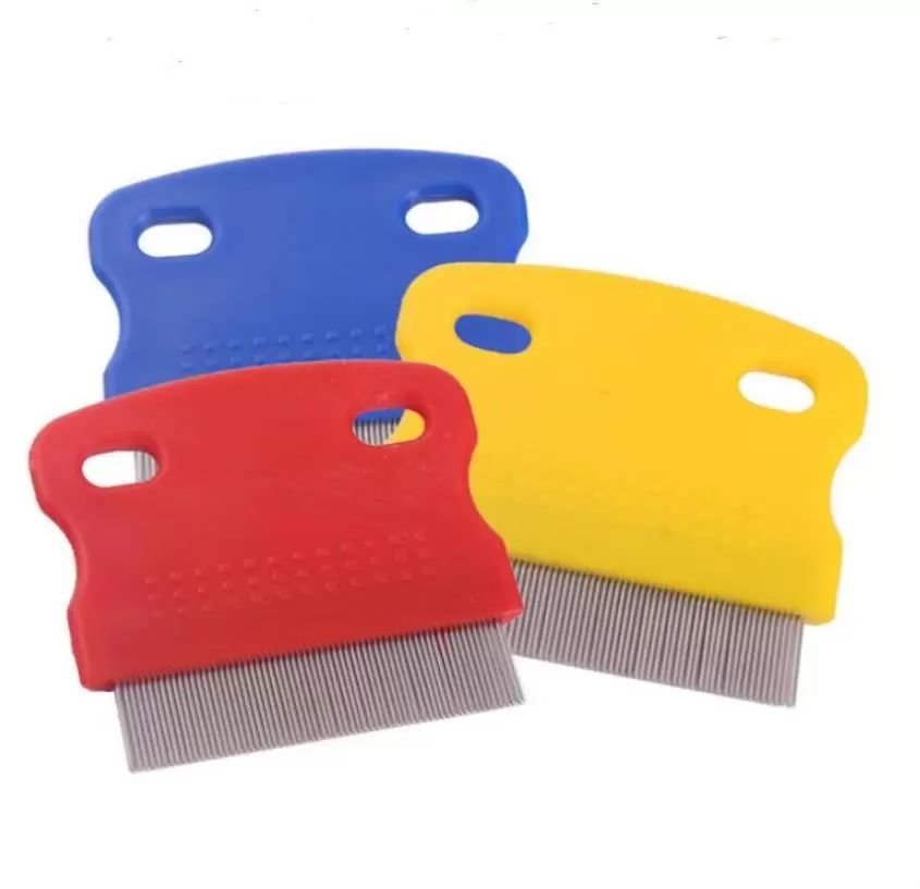 Lice Comb Non Slip Handle Stainless Steel Pin Combs Grooming Cleaning Punny Nit Pet Louse Free Remover Brush Dog Flea Remedies New