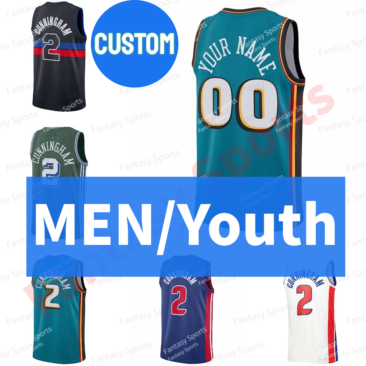 Custom 2 Cade Cunningham Basketball Jersey Jaden Ivey Bojan Bogdanovic Saddiq Bey Jalen Duren Marvin Bagley Stewart Hamidou Diallo Jerseys Kids Mens, Colour 2
Custom 2 Cade Cunningham Basketball Jersey Jaden Ivey Bojan Bogdanovic Saddiq Bey Jalen Duren Marvin Bagley Stewart Hamidou Diallo Jerseys Kids Mens, Colour 2