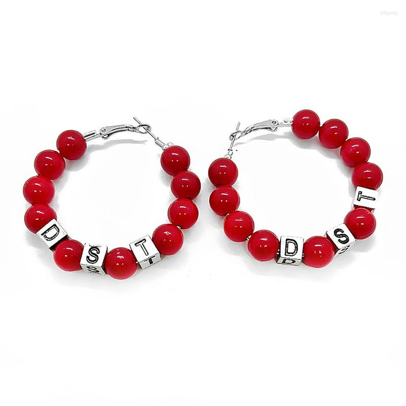 Dangle Earrings Personality Large Size DELTA Letter Sorority Society Label Red White Pearl Beads Round Eardrop Earring
Dangle Earrings Personality Large Size DELTA Letter Sorority Society Label Red White Pearl Beads Round Eardrop Earring