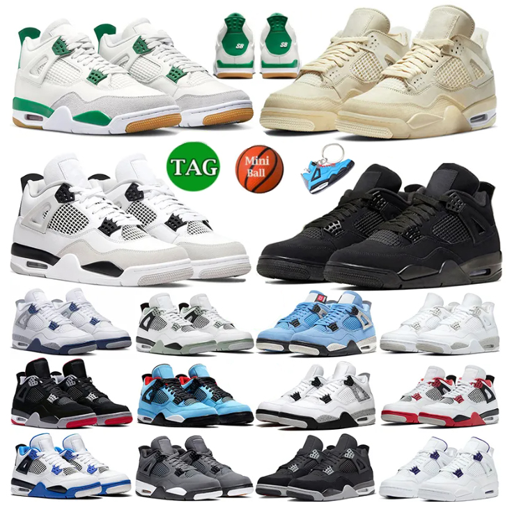 Retro SB Pine Green 4s Basketball Shoes Black Cat Military Black White Oreo Cactus Jack Sail Fire Red Pure Money University Blue Neon 4 Men
Retro SB Pine Green 4s Basketball Shoes Black Cat Military Black White Oreo Cactus Jack Sail Fire Red Pure Money University Blue Neon 4 Men