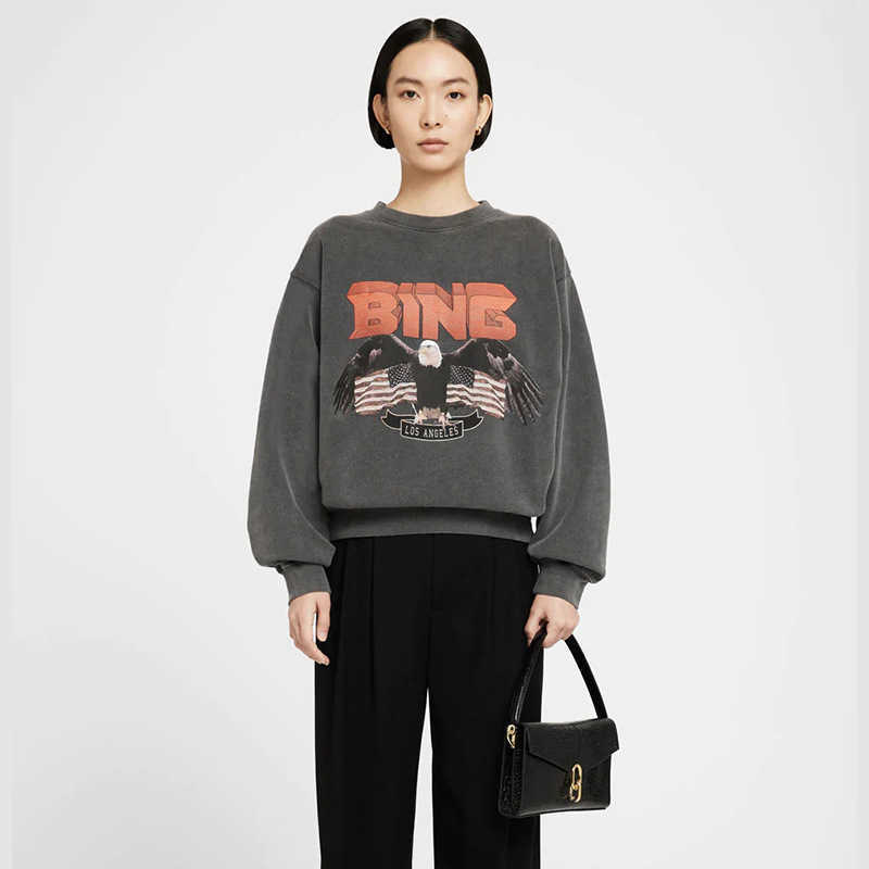 23ss Anine Bing Vintage Bing Sweatshirt Eagle Print Designer Sweater Fried Snow Wash Water Pullover Hoodie Women Fashion Sportshirt, Dark gray
23ss Anine Bing Vintage Bing Sweatshirt Eagle Print Designer Sweater Fried Snow Wash Water Pullover Hoodie Women Fashion Sportshirt, Dark gray