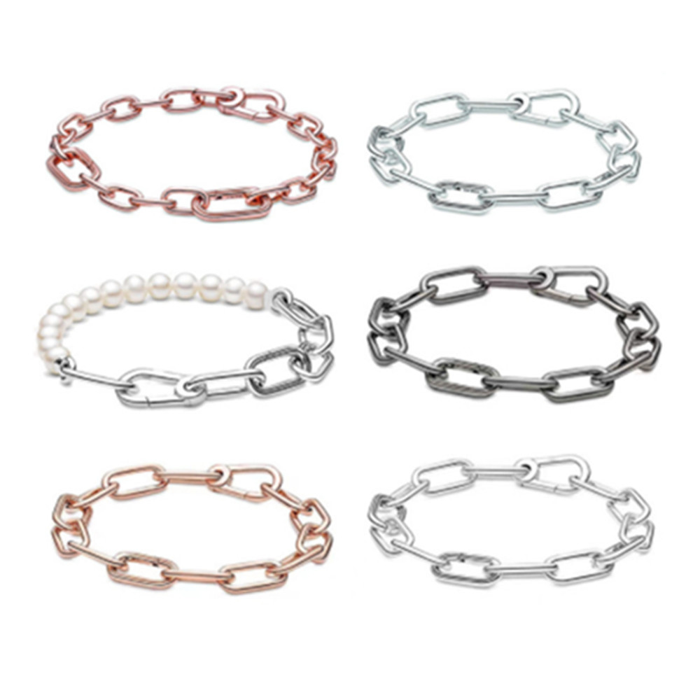 925 Sterling Silver Bracelet ME Collection Winter Me Link Chain Bracelet Jewelry Beaded Charm Christmas Gift