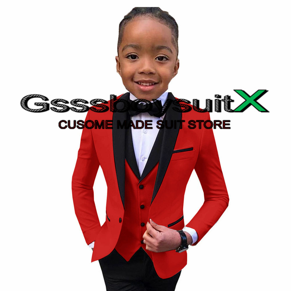 Suits Boys Suit Wedding Tuxedo 3 Piece Shawl Collar Jacket Pants Vest Child Formal Blazer Set Slim Fit Outfit costume garcon mariage 230331