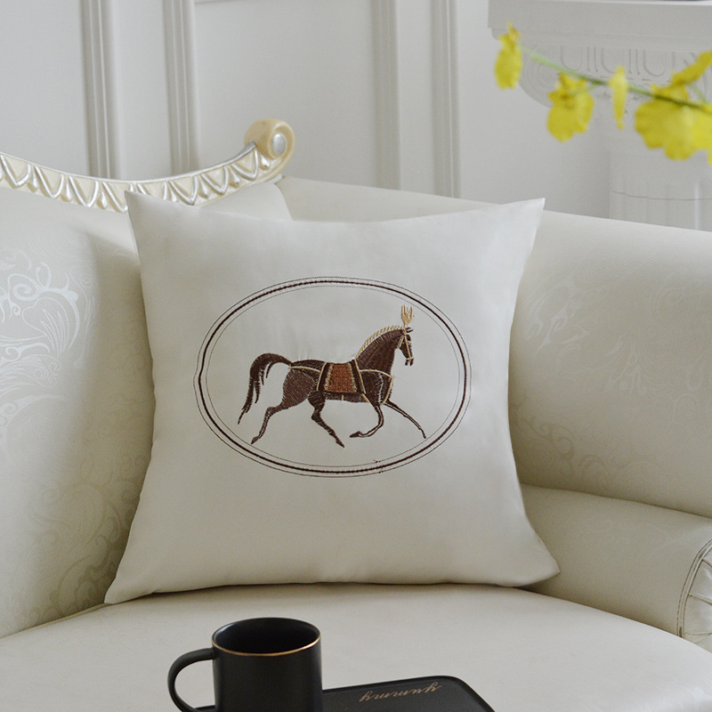 home decor pillow case Simple Light Designer Model Orange Sofa Soft Leather High-End Embroidered Waistcoat Cushion Cover Hotel without Core w250507