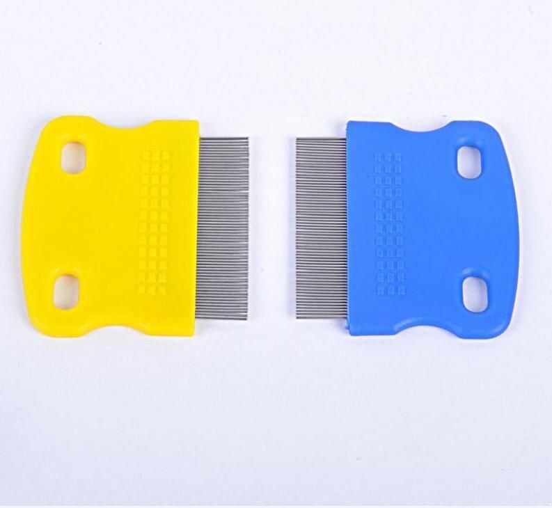 Lice Comb Non Slip Handle Stainless Steel Pin Combs Grooming Cleaning Punny Nit Pet Louse Free Remover Brush Dog Flea Remedies New