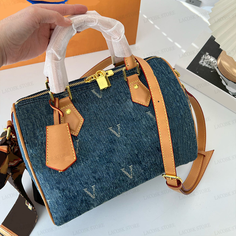 Canvas Woman Denim Handbags Luxurys Large Shopping Bag Totes Travel Shoulder Bags Crossbody Messenger Purses