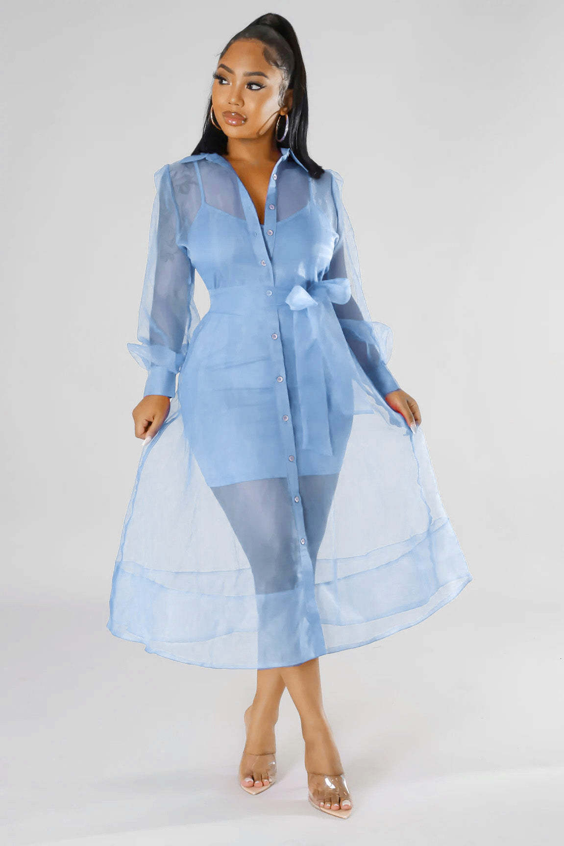 Casual Dresses Dress Sexy European and American Hip Dresses Fall Mesh Long Sleeve Suit Dress Fashion Temperament Fashion Women's Clothing 230331