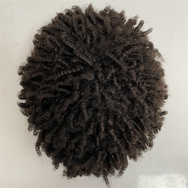 6mm Curl 130% Density Medical Wigs 12inches Brazilian Virgin Human Hair Thin Skin Unit Natural Color Full PU Wig for Black Women