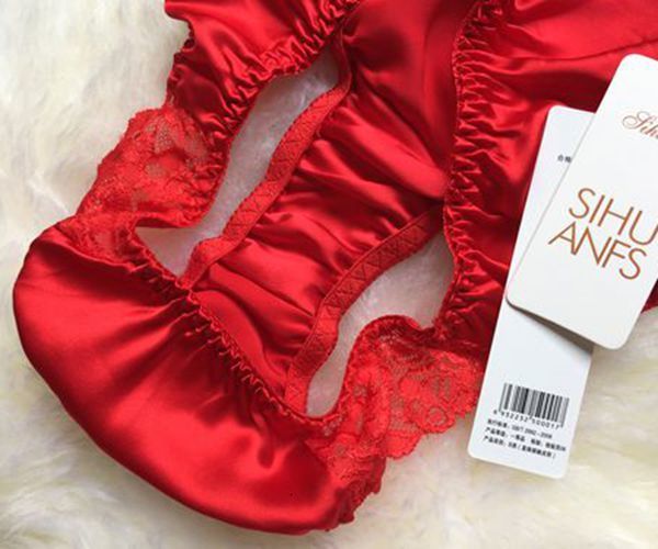 Women's Panties 5 PACK 100% Silk Women Panties Lace Briefs Low Waist Health Intimates Underwear Lingerie M-2XL MS003 230414