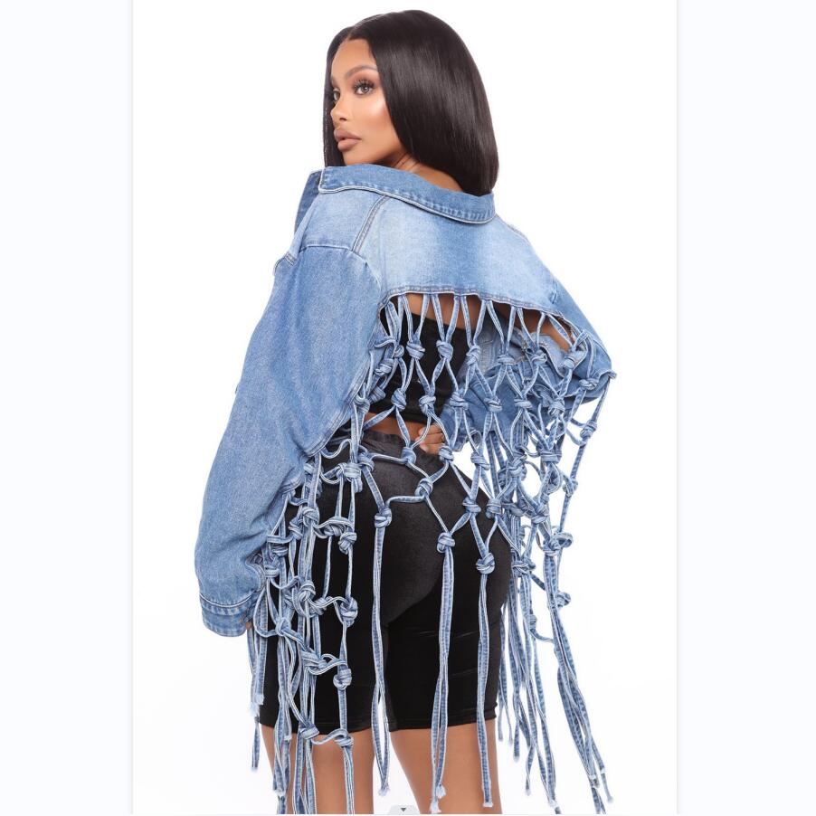 Plus size 3XL Designer Women Denim Jackets Fashion Asymmetric Tassels Jeans Jacket Long Sleeve Personalized Denim Coat Retro Y2k Streetwear Wholesale 9641, As the picture 
Plus size 3XL Designer Women Denim Jackets Fashion Asymmetric Tassels Jeans Jacket Long Sleeve Personalized Denim Coat Retro Y2k Streetwear Wholesale 9641, As the picture