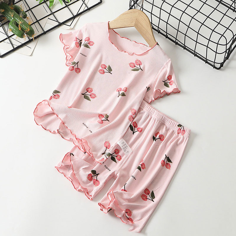 Clothing Sets Girls Pajamas Sets Summer Children's Sleepwear Ice Silk Pijamas for Kids Breathable Baby Clothing Set Toddler underwear 230422