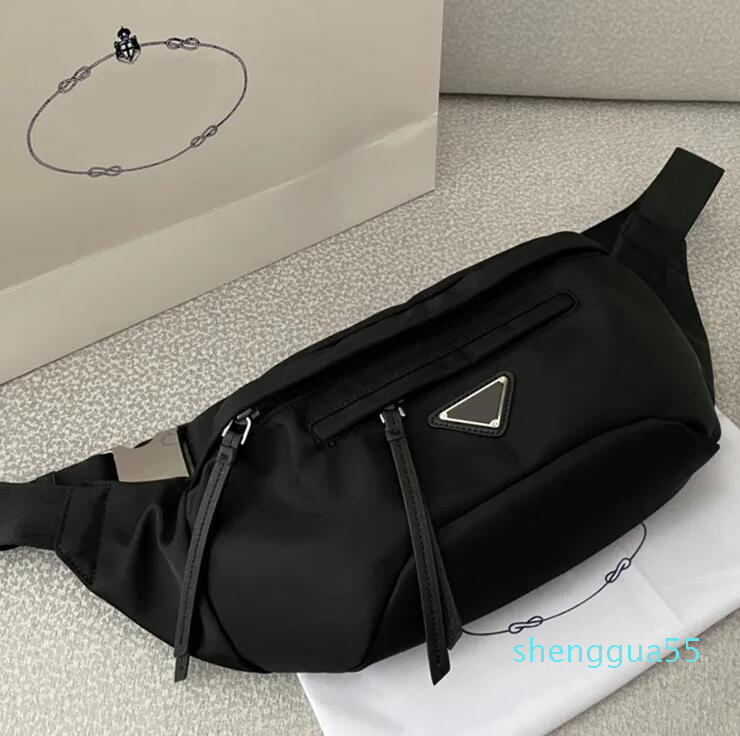 Triangle Designer Waist Bags Black Fanny Packs Men Bug Bag Womens Chest Bags High Quality Luxury Designer Bag 55