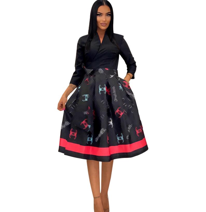 Casual Dresses 2023 Fashion Temperament Pleated Skirt High Quality Elastic Belt Medium Length Swing Skirt