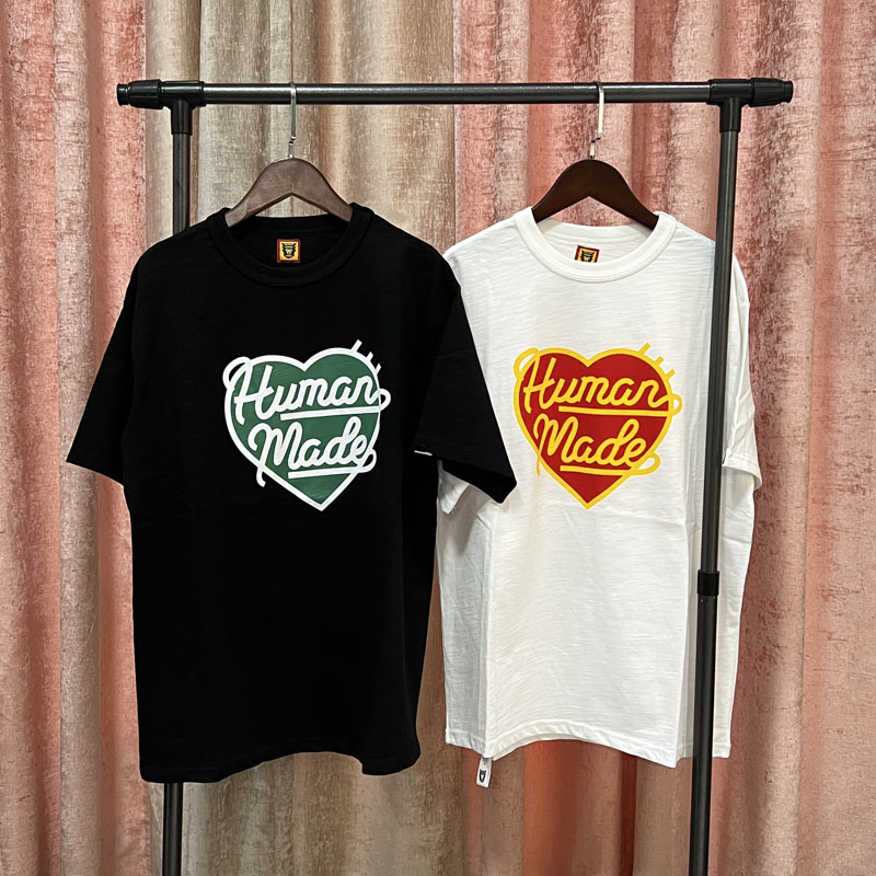 Summer New Human Made Men Women Love Print T-shirt High Quality Original Label HUMAN MADE Short Sleeve Tee