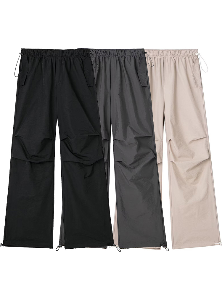 Women's Pants Capris Willshela Women's Fashion Solid Umbrella Cargo Pants Vintage Jogging Trousers High Elastic Waist Women's Fashion W