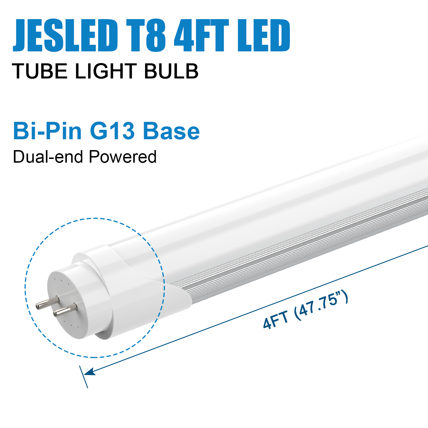 US Stock 4FT LED Bulbs Tube Lights 1.2Meter LED Tubes 22W T8 Fluorescent Light 6500K Cold White Factory Wholesale Garage Shop Workshop Ceiling Bulbs C