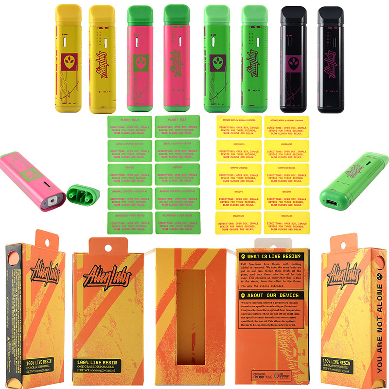 Wholesale Alienlabs Live Resin Empty E Cigarettes Rechargeable 4 Colors Device Pods Disposable Vape Pens Vaporizers Micro USB Chargers
Wholesale Alienlabs Live Resin Empty E Cigarettes Rechargeable 4 Colors Device Pods Disposable Vape Pens Vaporizers Micro USB Chargers