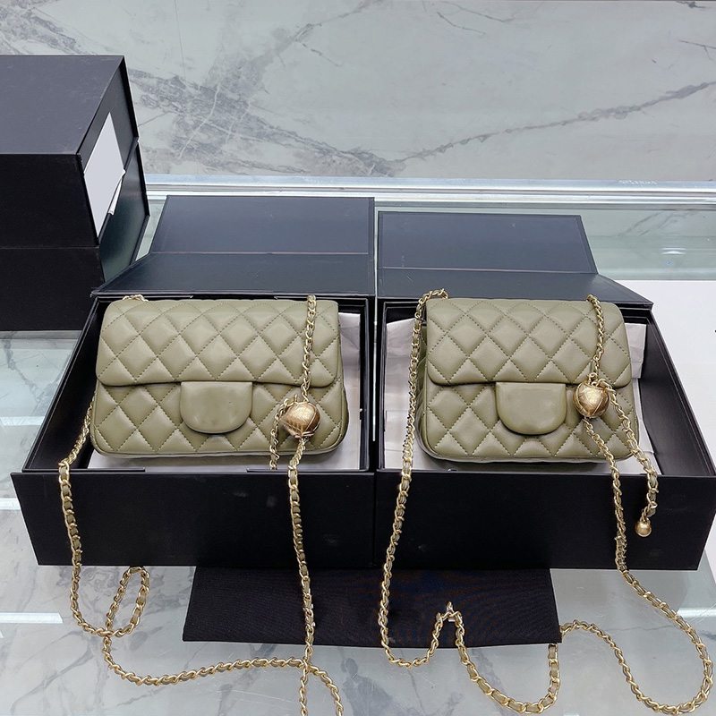 Womens Classic Mini Flap Sqaure Quilted Bags With Gold Crush Pearl Gold Ball Metal Hardware Matelasse Chain Crossbody Shoulder Purse Cosmetic Case Handbag 18CM/20CM, Box
Womens Classic Mini Flap Sqaure Quilted Bags With Gold Crush Pearl Gold Ball Metal Hardware Matelasse Chain Crossbody Shoulder Purse Cosmetic Case Handbag 18CM/20CM, Box