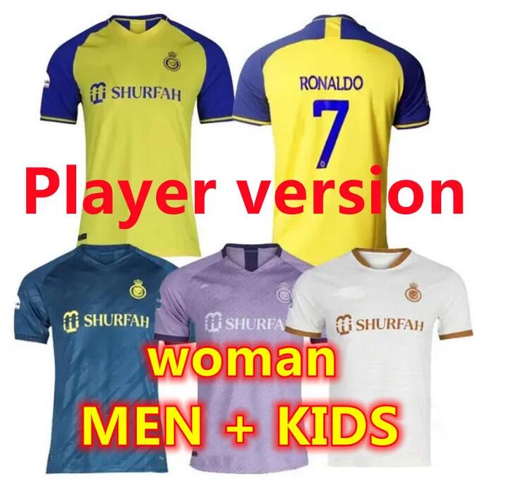 2022 Al Nassr FC soccer Jerseys Ronaldo 22 23 Player version Home away CR7 Gonzalo Martinez Talisca Ghislain Konan Vincent men kids kit Football shiirt Al-Nassr FC
2022 Al Nassr FC soccer Jerseys Ronaldo 22 23 Player version Home away CR7 Gonzalo Martinez Talisca Ghislain Konan Vincent men kids kit Football shiirt Al-Nassr FC